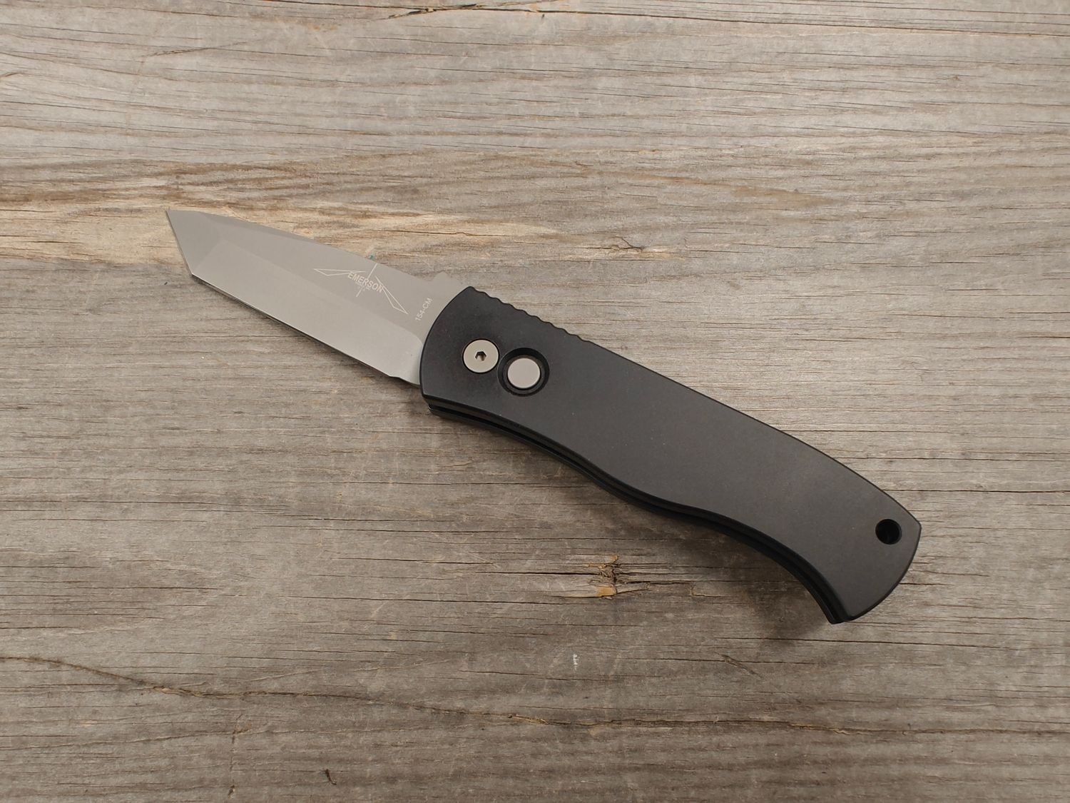 Pro-Tech Emerson CQC-7 Auto Buttonlock Folder / Black Aluminum / Beadblast 154CM