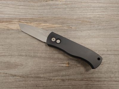 Pro-Tech Emerson CQC-7 Auto Buttonlock Folder / Black Aluminum / Beadblast 154CM