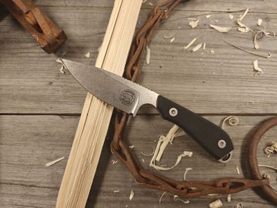 White River Knives Model 1 Pro 3&quot; Fixed Blade Knife / Black Textured G10 / Stonewashed MagnaCut