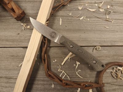 White River Knives Small Game 3&quot; Fixed Blade / Black &amp; OD Green Linen Micarta / Stonewash MagnaCut