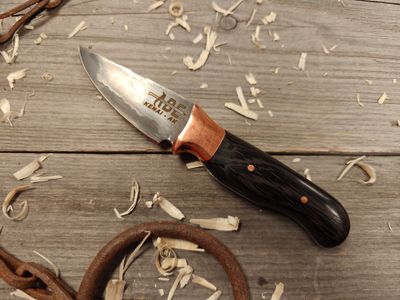 ABE Knives 3" Fixed Blade / Wenge w/ Copper Bolster / San Mai 80Crv2/15N20