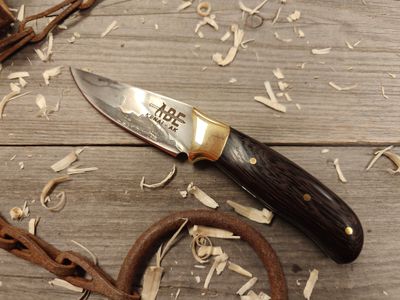 ABE Knives  3.25&quot; / African Wengee / San Mai 80crv2 &amp; 15n20