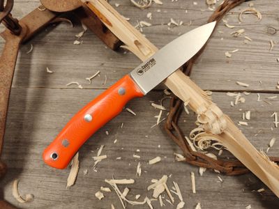 Casstrom No. 10 Swedish Forest Knife 4&quot; Fixed Blade / Orange G10 / Satin 14C28N