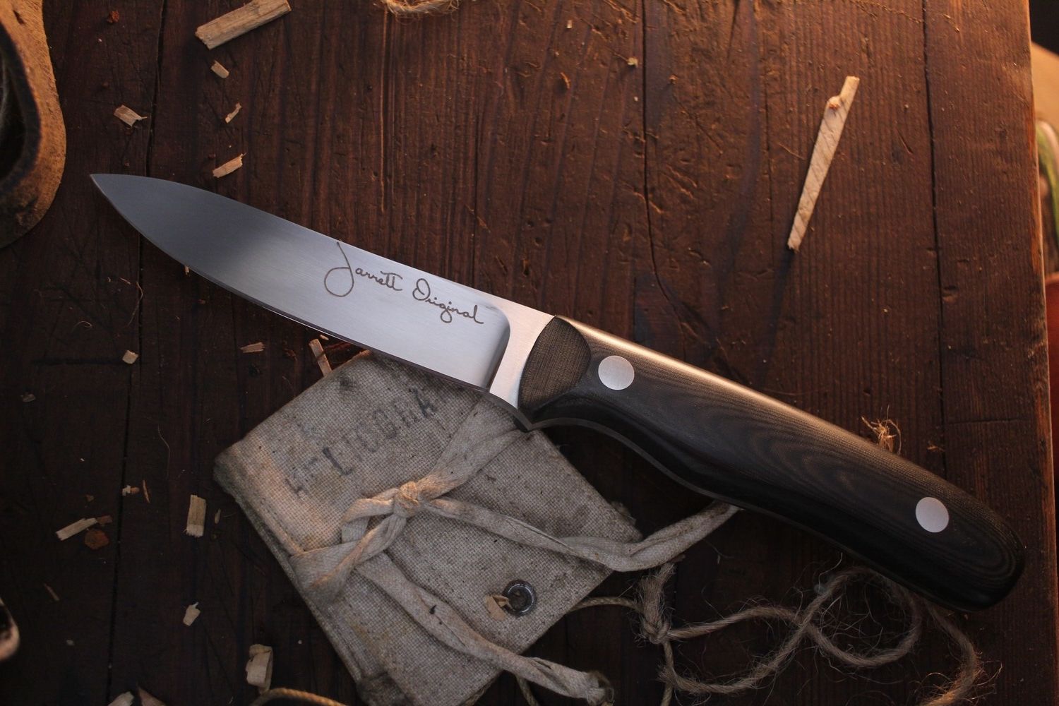 Jarrett Original Small Game 4.5&quot; Fixed Blade / Black Micarta / Satin ATS-34