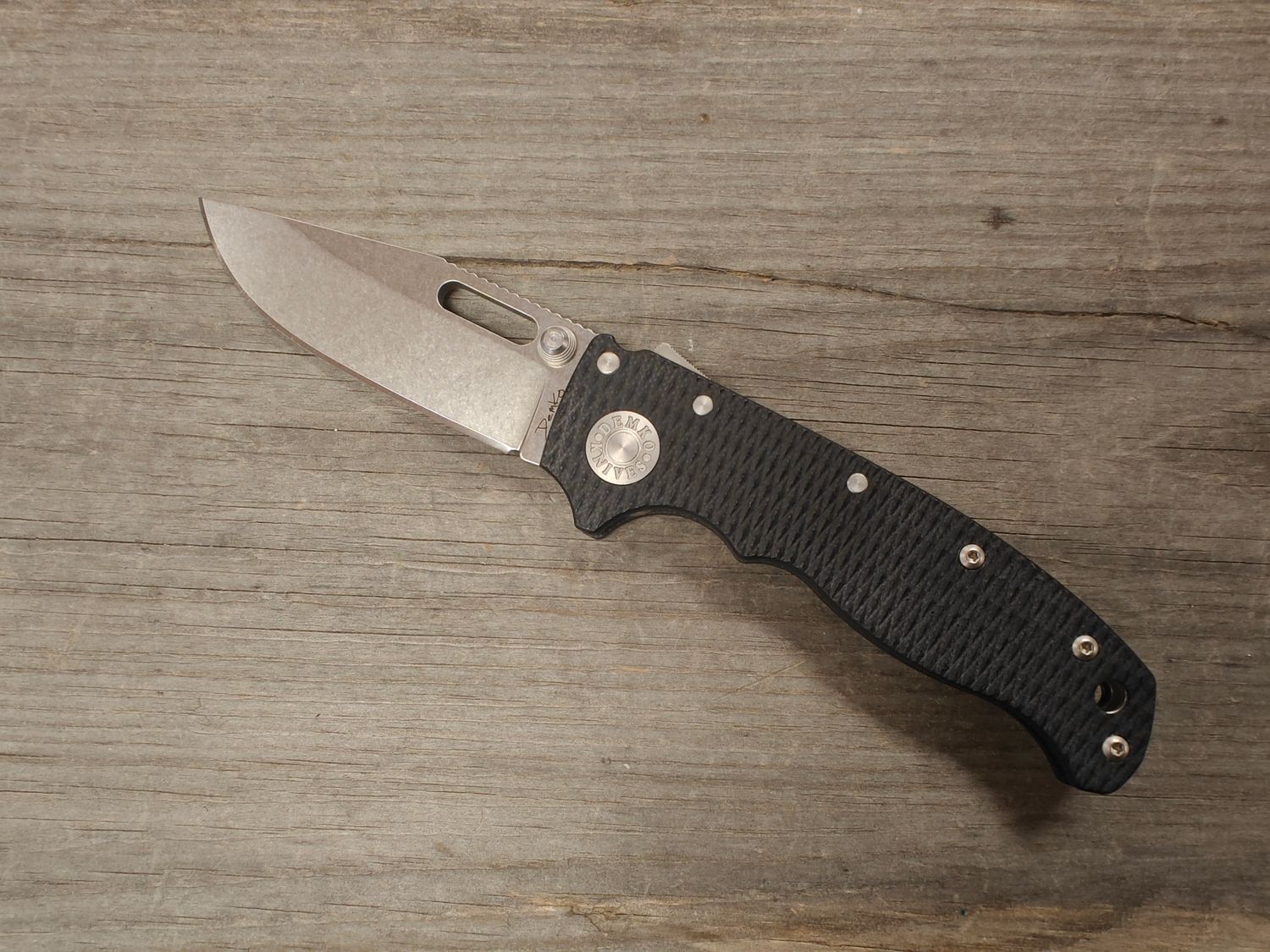 Demko Knives AD20.5 3&quot; Shark Lock Folder / Black G10 / Stonewashed S35VN Clip Point (Pre-Owned)