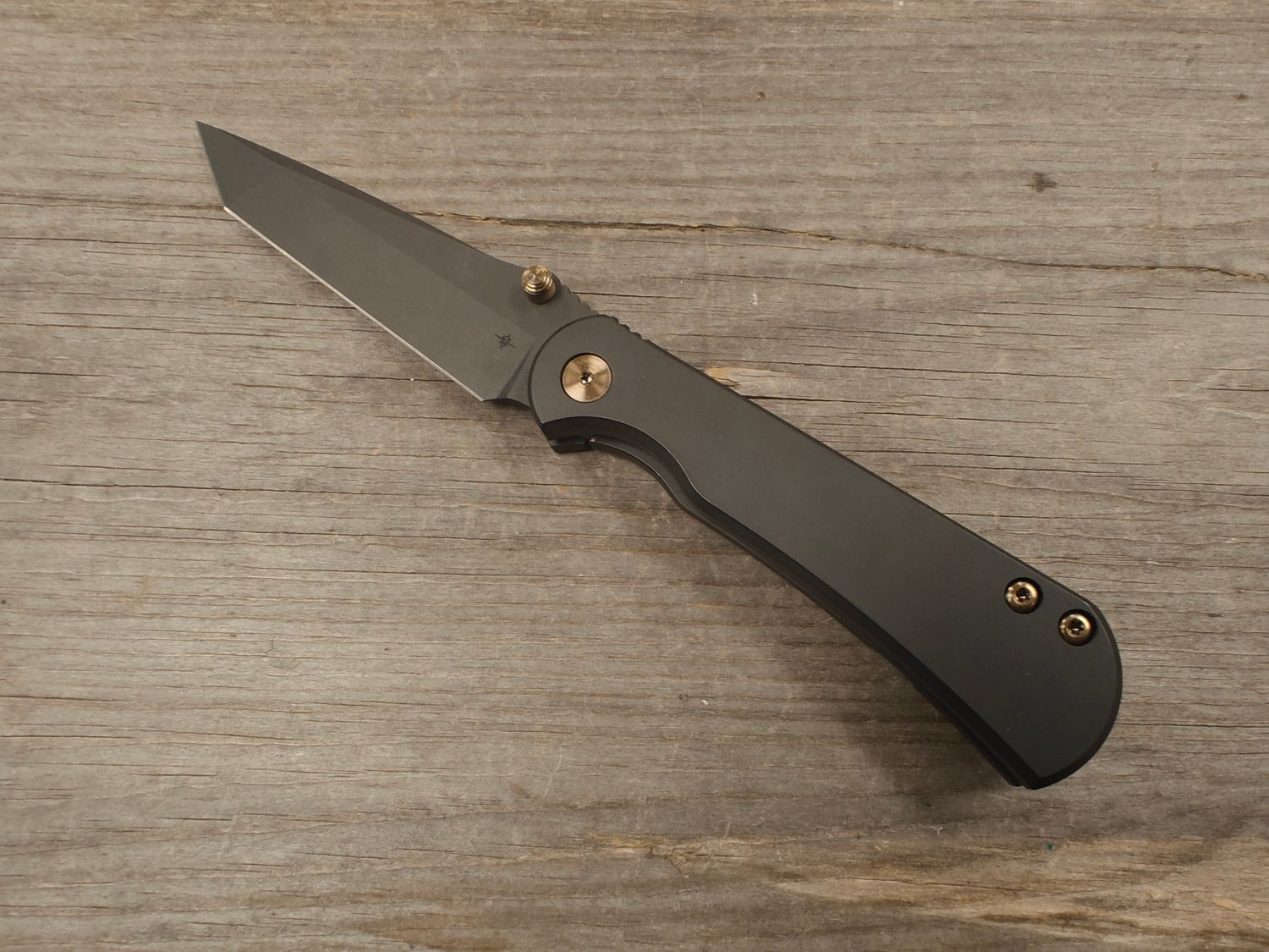 TOOR  Knives Merchant 3.75” Tanto Framelock Folder / Shadow Black Titanium / Black S35V