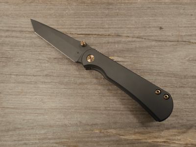 TOOR  Knives Merchant 3.75” Tanto Framelock Folder / Shadow Black Titanium / Black S35V