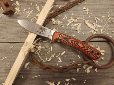 ESEE Knives Ashley Game Knife 3.5&quot; Fixed Blade / Orange and Black G10 / Stonewash S35VN