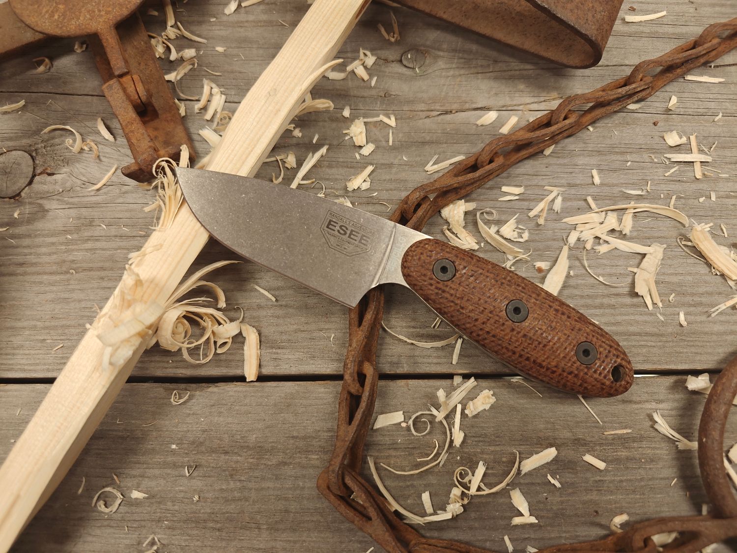 Esee Sencillo 3&quot; Fixed Blade / Brown Micarta / Stonewash MagnaCut