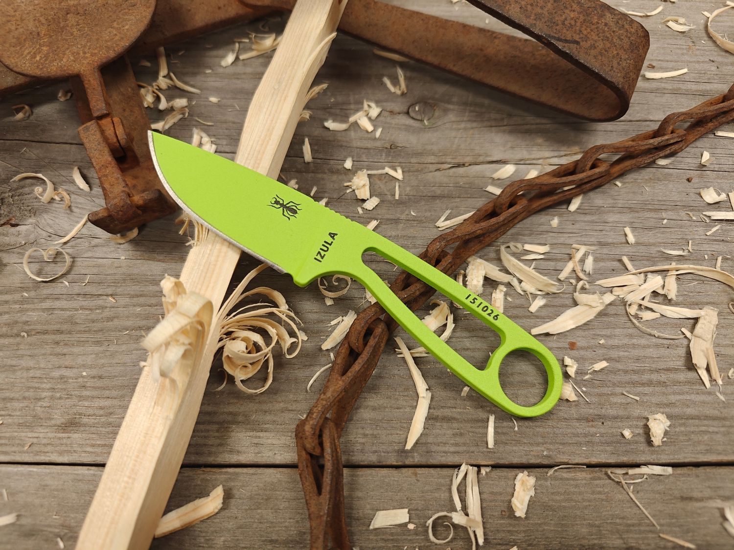 ESEE Izula 2.75&quot; Fixed Blade / Skeletonised / Venom Green 1095