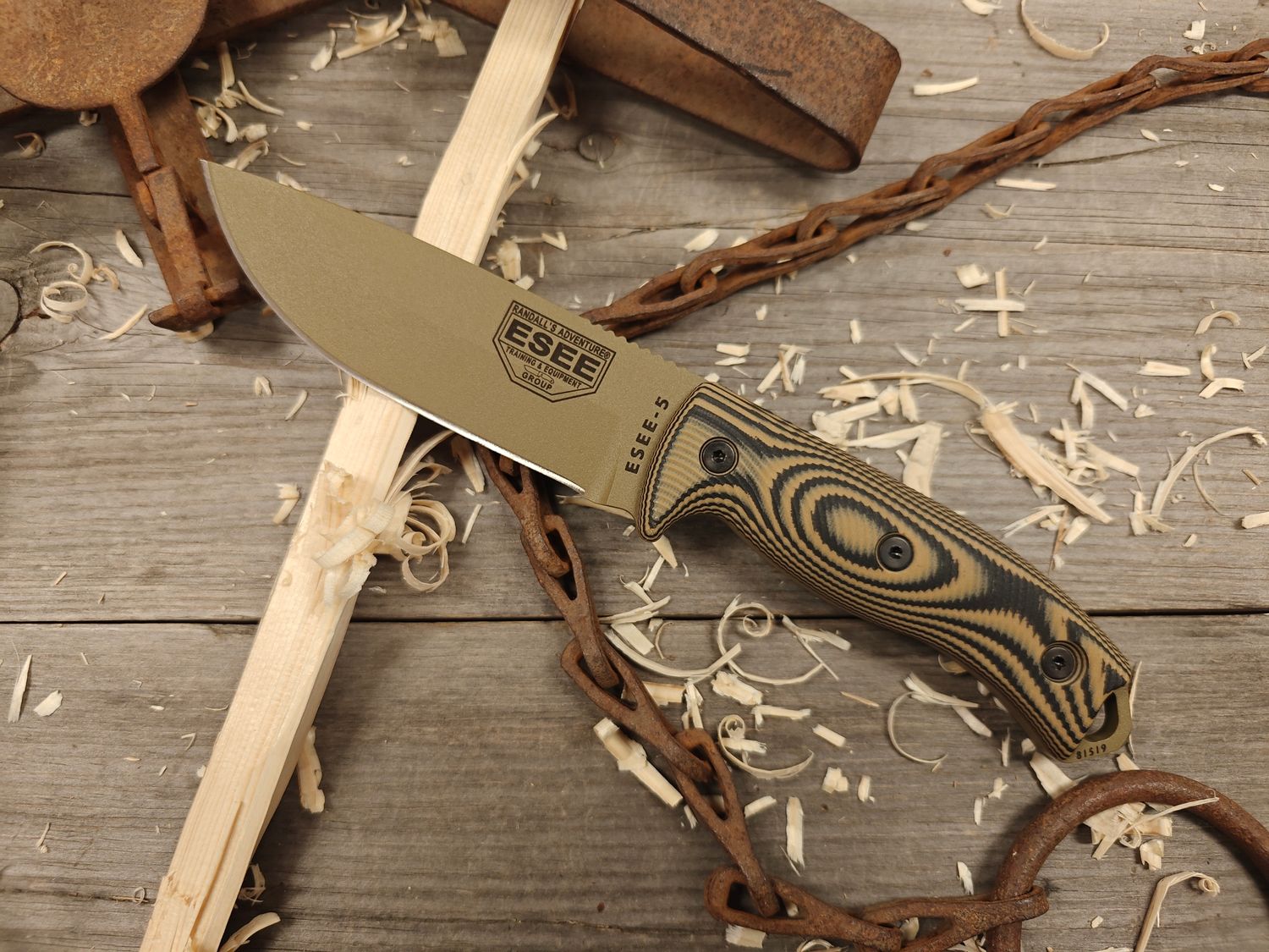 Esse Model 5 5.5&quot; Fixed Blade / Coyote/Black G10 / Tan 1095
