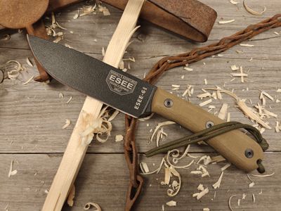 ESEE Knives 6 Model 6&quot; Fixed Blade / Grey Micarta / Black 1095