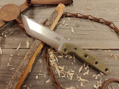 3DK Amuk 6&quot; Fixed Tanto Point, Elmax Blade / OD G10 / V1 Scales / Kydex Sheath