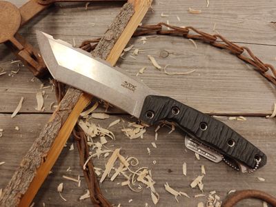 3DK Amuk 6&quot; Fixed Tanto Point, Elmax Blade / Black G10 handle / Rocky Mountain Proto / Kydex Sheath