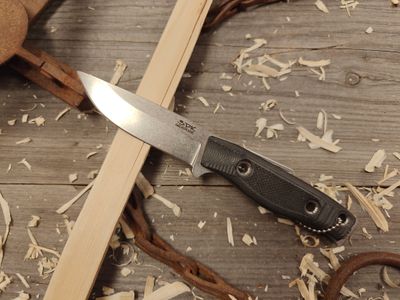 3DK MAK 4&quot; Fixed Drop Point / V1 Black G10 / Stonewash M390