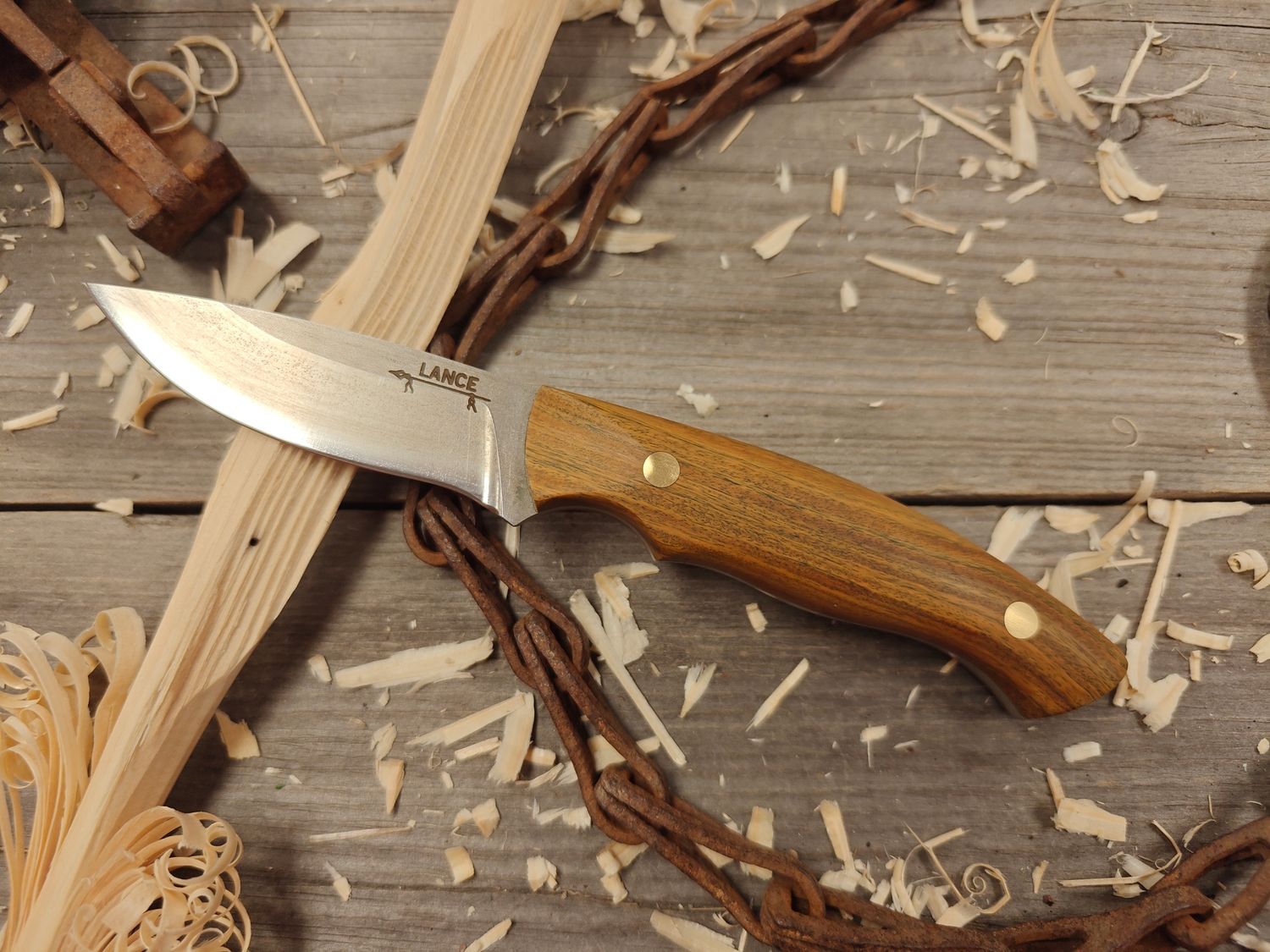 GNK &amp; Lance Knives Yentna 3.25&quot; Fixed Blade / Lignum Vitae / Satin AEB-L