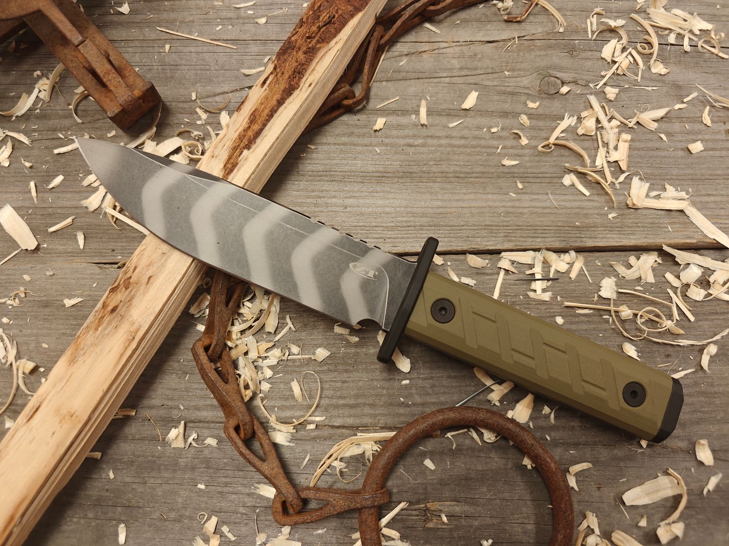 Zero Tolerance 0006 6&quot; Fixed Blade  / OD Green G10 / Tiger Strip Cerakote CPM 3V