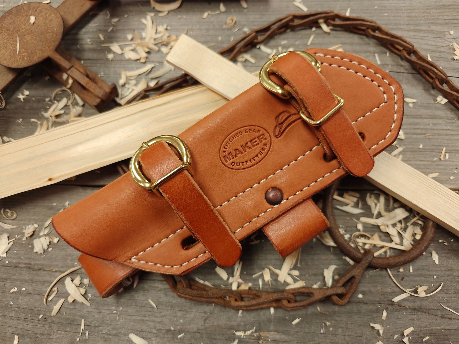 Stitched Gear Outfitters Bushcraft 6-Way Leather Sheath / Natural Leather / For WC Black Hat
