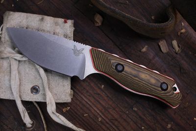 Benchmade Hidden Canyon Hunter 2.8&quot; Fixed Blade Knife / Richlite &amp; Orange Liner / Stonewash CPM-S90V