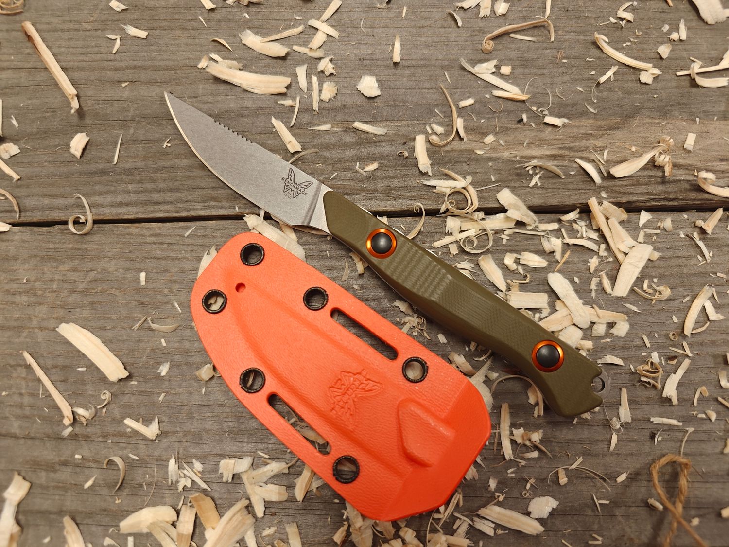 Benchmade Flyway 2.7" Fixed Blade / OD Green G10 / Satin CPM S90V