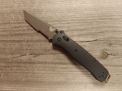 Benchmade Bailout 3.5&quot; Partially Serrated AXIS Lock Folding Blade / Black Aluminum / Grey M4