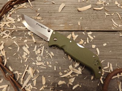 Cold Steel Finn Wolf 3.5" Lockback / OD Green Griv-ex / Satin AUS-8