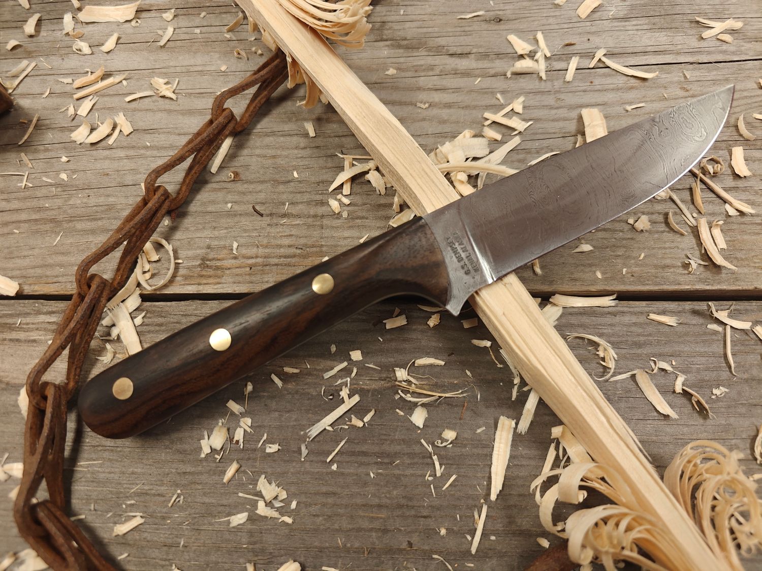 Gordon S. Dempsey 4.25&quot; Fixed Blade / Ziricote Wood / Damascus (Pre-Owned)