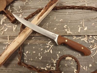 GNK &amp; Lance Knives Chitina 8&quot; Fillet Knife / Natural Micarta / Satin AEB-L