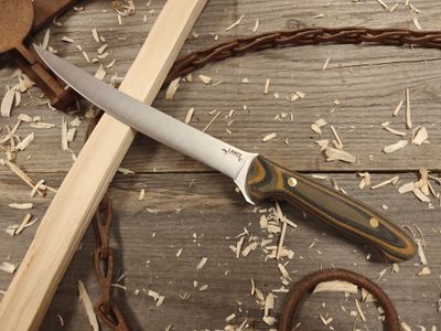 GNK &amp; Lance Knives Chitina 8&quot; Fillet Knife / Camo Micarta / Satin AEB-L