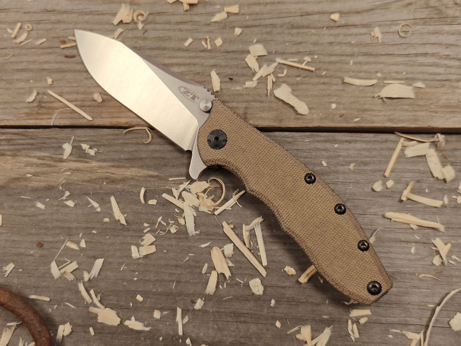Zero Tolerance 0562 Hinderer 3.5&quot; Frame Lock / Micarta &amp; Titanium / Stonewash MagnCut