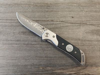 Puma Tec 3.7&quot; Folding Linerlock / Black G10 / Damascus (PRE-OWN)