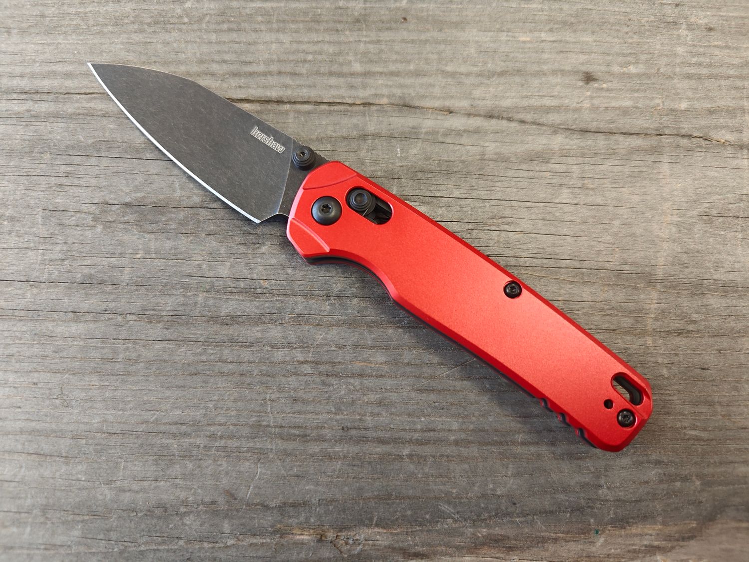 Kershaw Bel Air 3.1&quot; Bar Lock / Red Aluminum / Black Stonewash MagnaCut