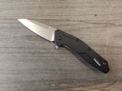 Kershaw Dividend 3" Folding / Black Aluminum / Stonewash Magnacut