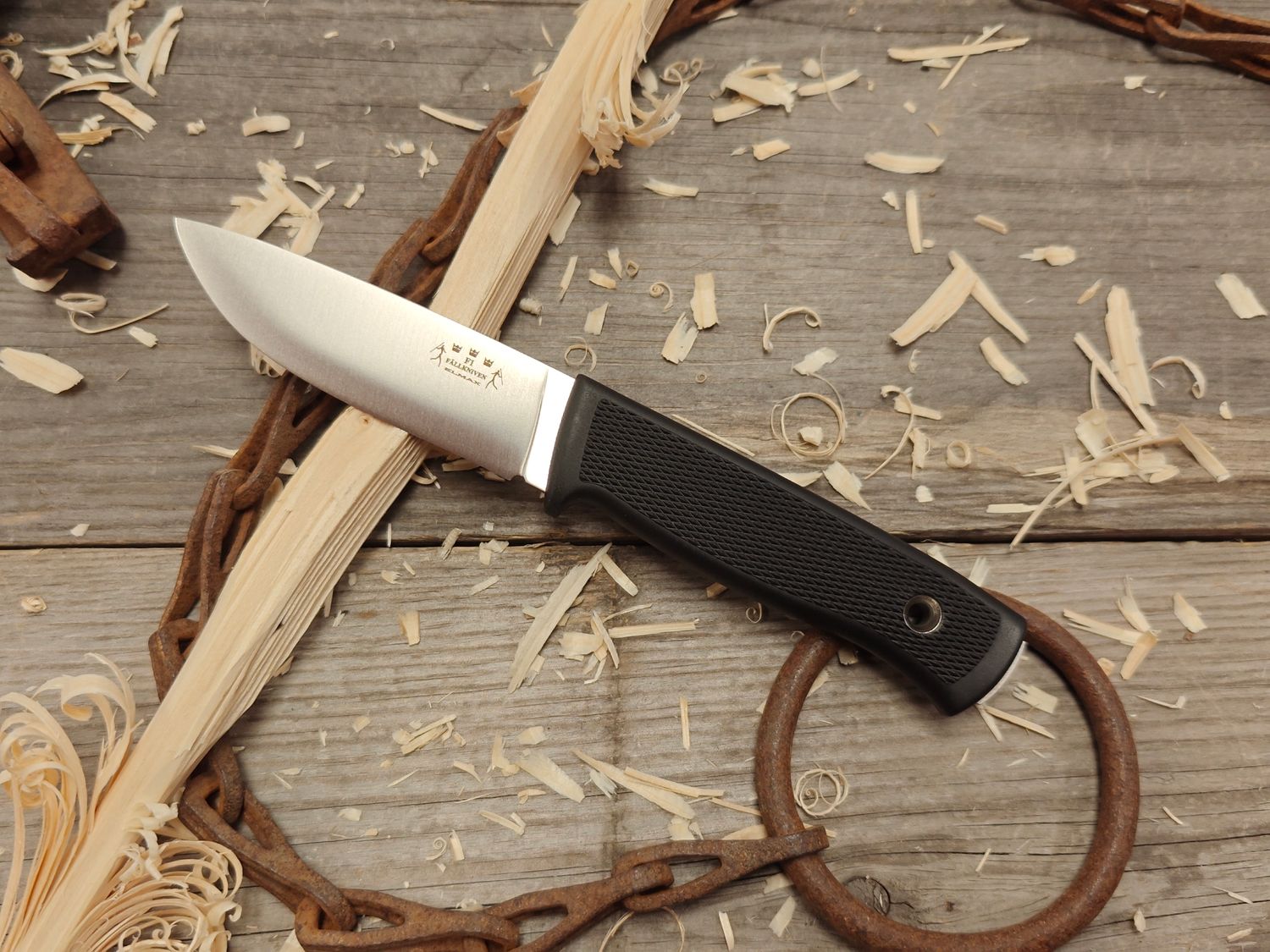 Fallkniven F1 4&quot; Pilot Survival Fixed Blade / Black Polymer / Satin Elmax / Zytel Sheath