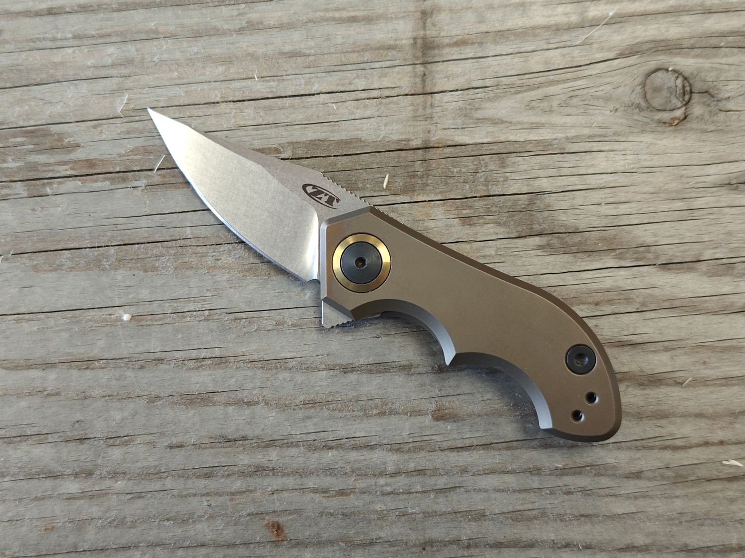 Zero Tolerance 0022 Small Galyean 2.1&quot; Frame Lock / Bronze Titanium / Stonewashed 20CV