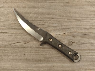 SBK Assassin 5.25&quot; Fixed Blade / Carbon Fiber w/ Bronzed Hardware / DLC Stonewash M390 / Serial #009 (Pre-Owned)