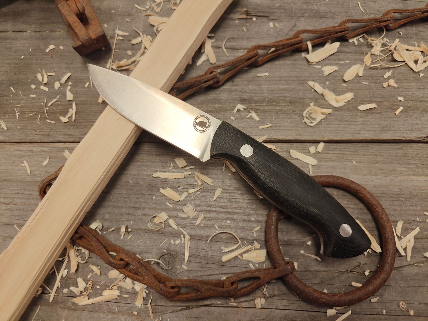 GNK Exclusive The Jack 4&quot; Fixed Blade / Black Micarta / Satin MagnaCut