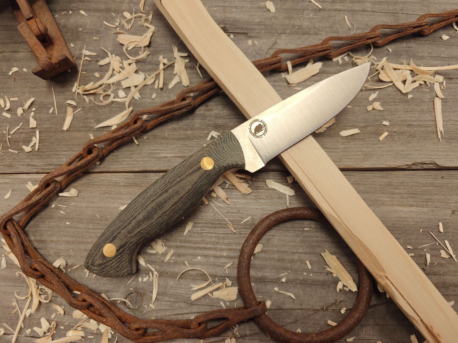 GNK Exclusive The Jack 4&quot; Fixed Blade / Green Micarta / Satin Magnacut