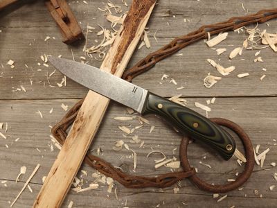 Isley Blades Model 42 4.5&quot; Fixed Blade / Black &amp; Green G10 / Stonewash AEB-L