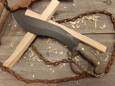 GNK &amp; Lance Knives Big Su Kukri 11&quot; Fixed Blade / Green Micarta / Black Cerakote AEB-L