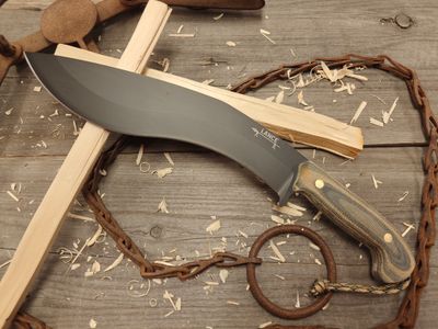 GNK &amp; Lance Knives Big Su Kukri 11&quot; Fixed Blade / Camo Micarta / Black Cerakote AEB-L