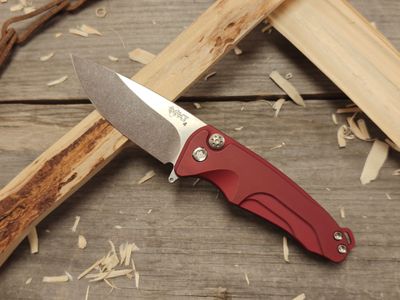 Medford (MKT) Smooth Criminal 3&quot; Plunge Lock Flipper / Red Aluminum / Stonewashed S45VN