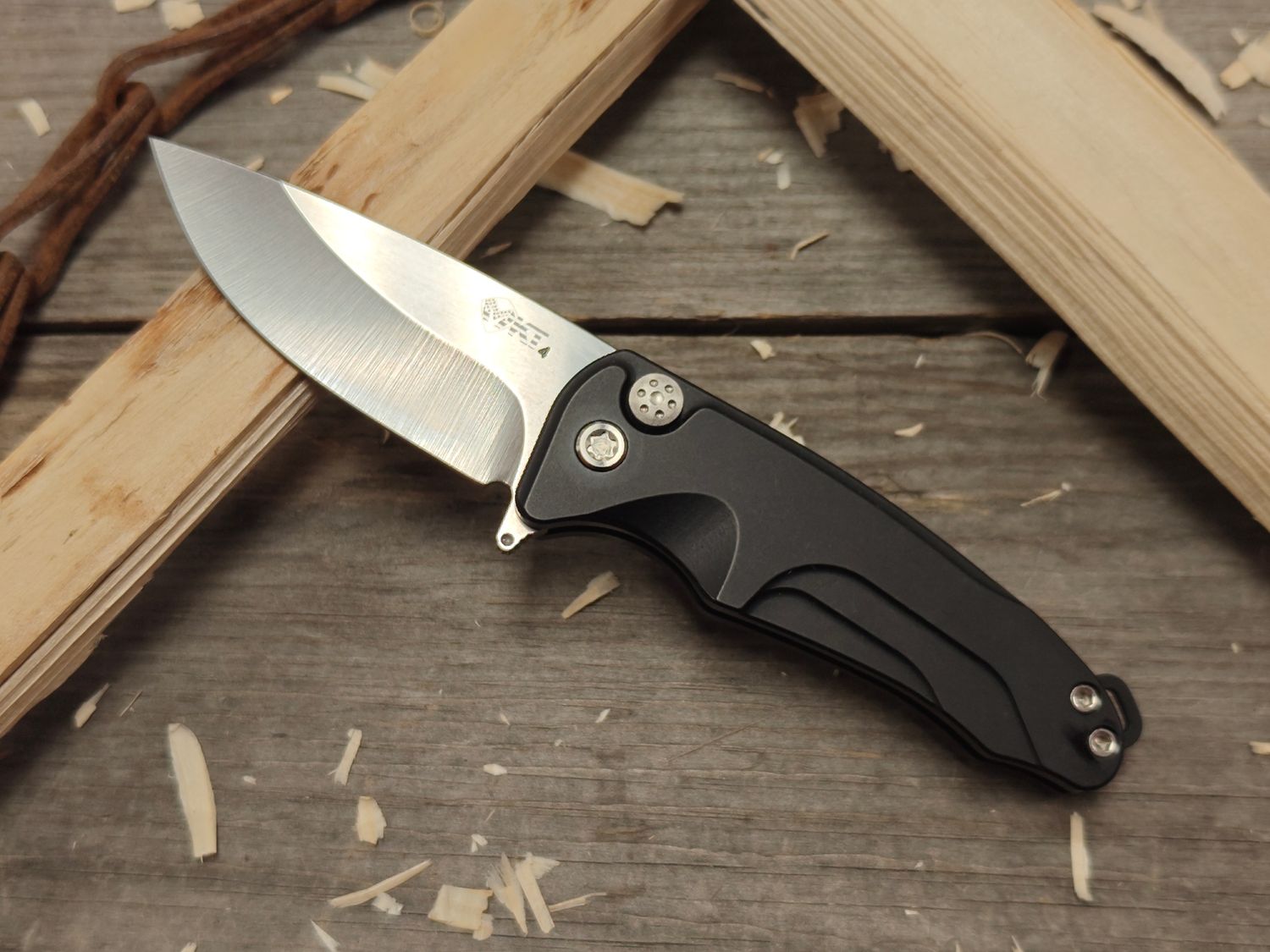 Medford (MKT) Smooth Criminal 3&quot; Plunge Lock Flipper / Black Aluminum / Stonewashed S45VN