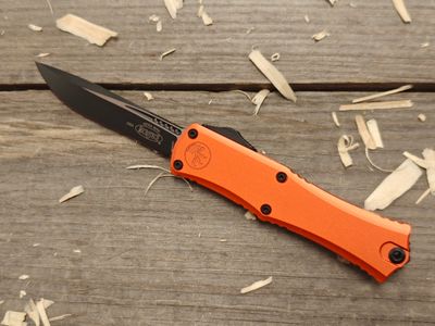 Microtech Hera II Mini 3&quot; OTF Automatic Knife / Orange Aluminum / Two-Tone M390