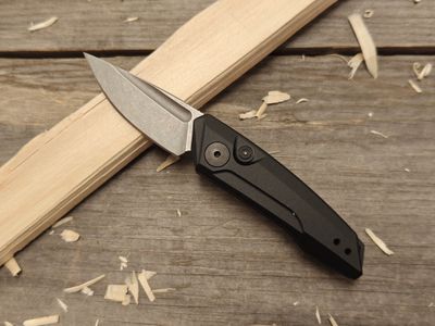 Kershaw Launch 9 2&quot; Button Lock Auto / Black Anodized Aluminum / Stonewash CPM-154