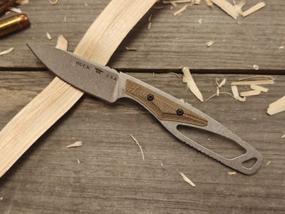 Buck Parlite Cape 2.87&quot; Fixed Blade / OD Green Micarta / Stonewash CPM S35VN
