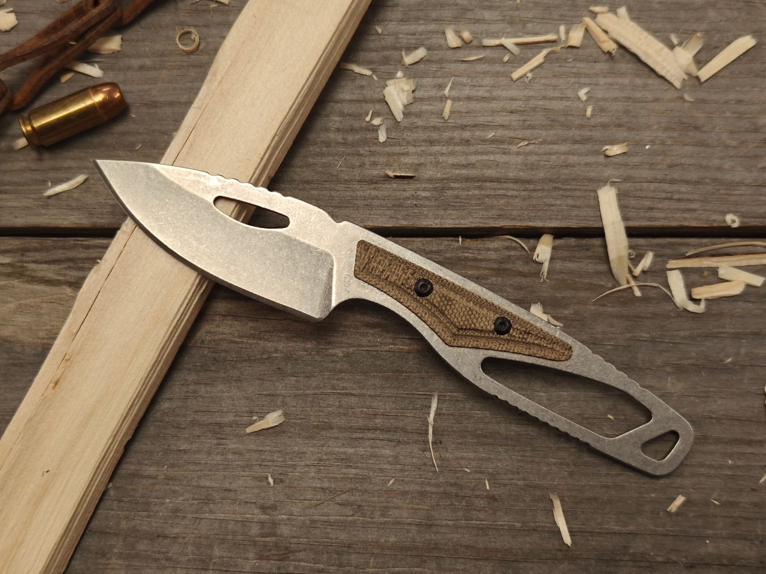 Buck Parlite Hide 2.75&quot; Fixed Blade / OD Green Micarta / Stonewash CPM S35VN