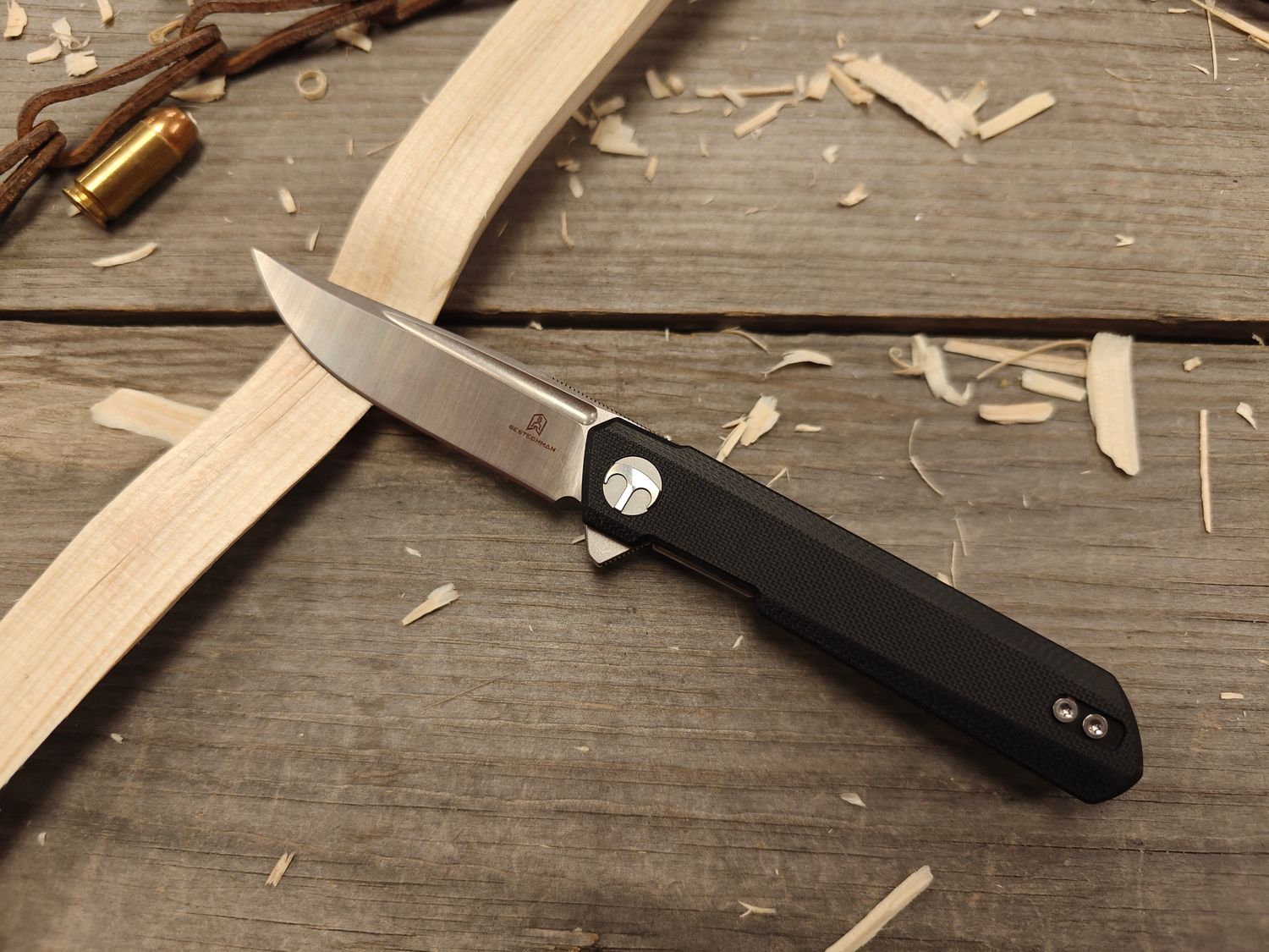 Bestech Mini Dundee 3&quot; Linerlock / Black G10 / Satin D2