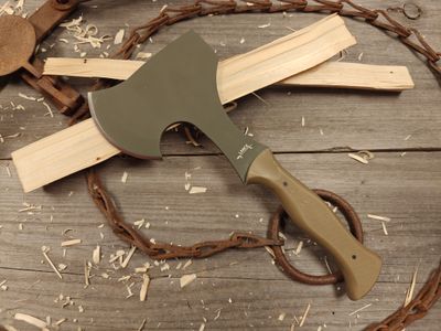 Lance Knives Savage Hatchet / Tan G10 / OD Green Cerakote AEB-L