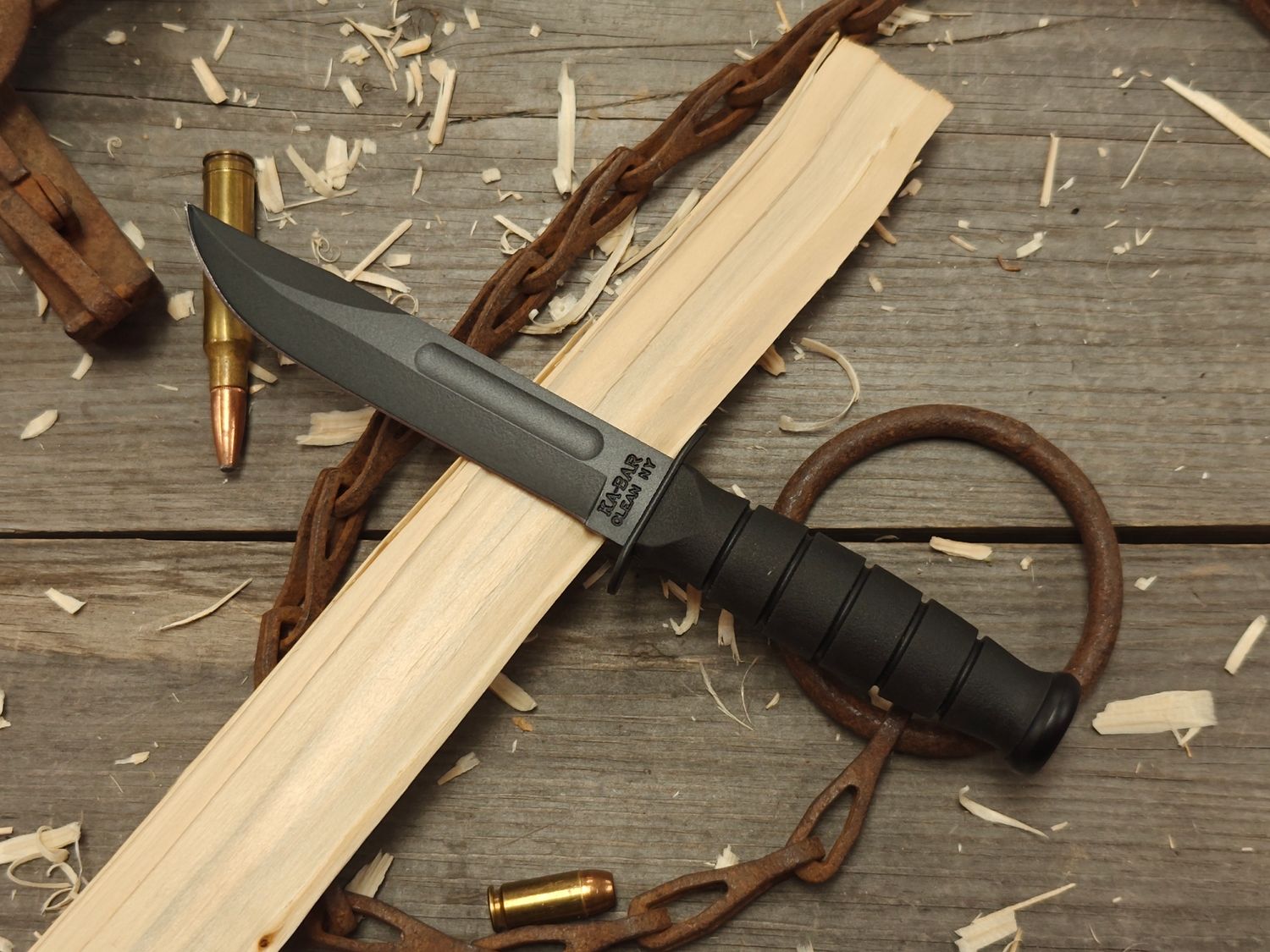 Ka-Bar Short Fighting Knife 5.25&quot; Fixed Blade / Black Kraton / Black 1095